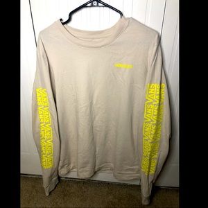 Cream and Neon Vans Long Sleeve T-shirt